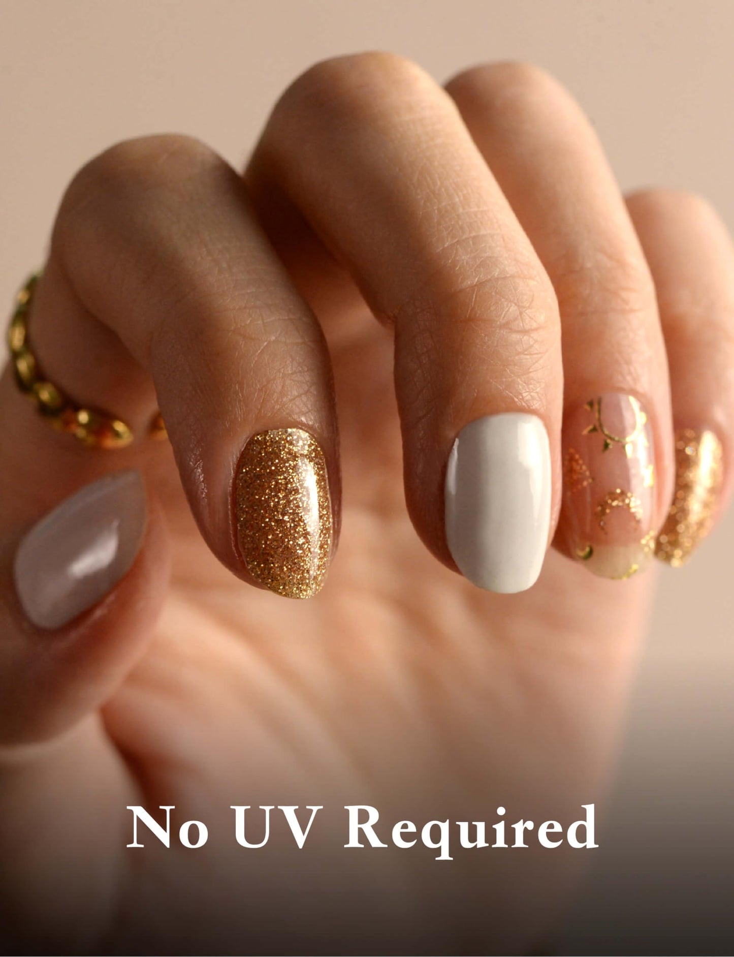 gel nail strip stickers planetesimal pink gold