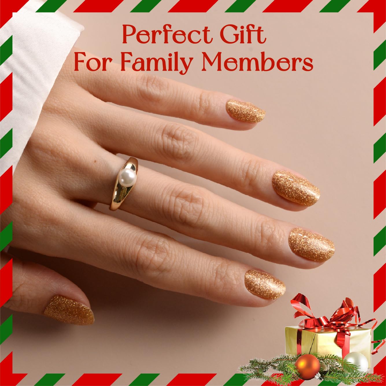 gel nail strip stickers Manhattan at night Pink and gold