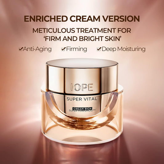 Best Korean Skincare for Anti aging over 40s 50s+ Plant extract Super Vital Cream Rich 50ml for Face and Neck