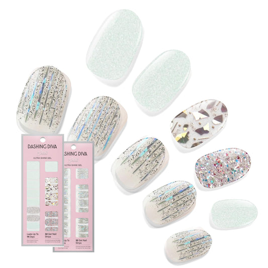 Gel Nail Sticker 2 set-The Best Sellers Nail Design Collection- UV Free, Instant Glossy, Long Lasting