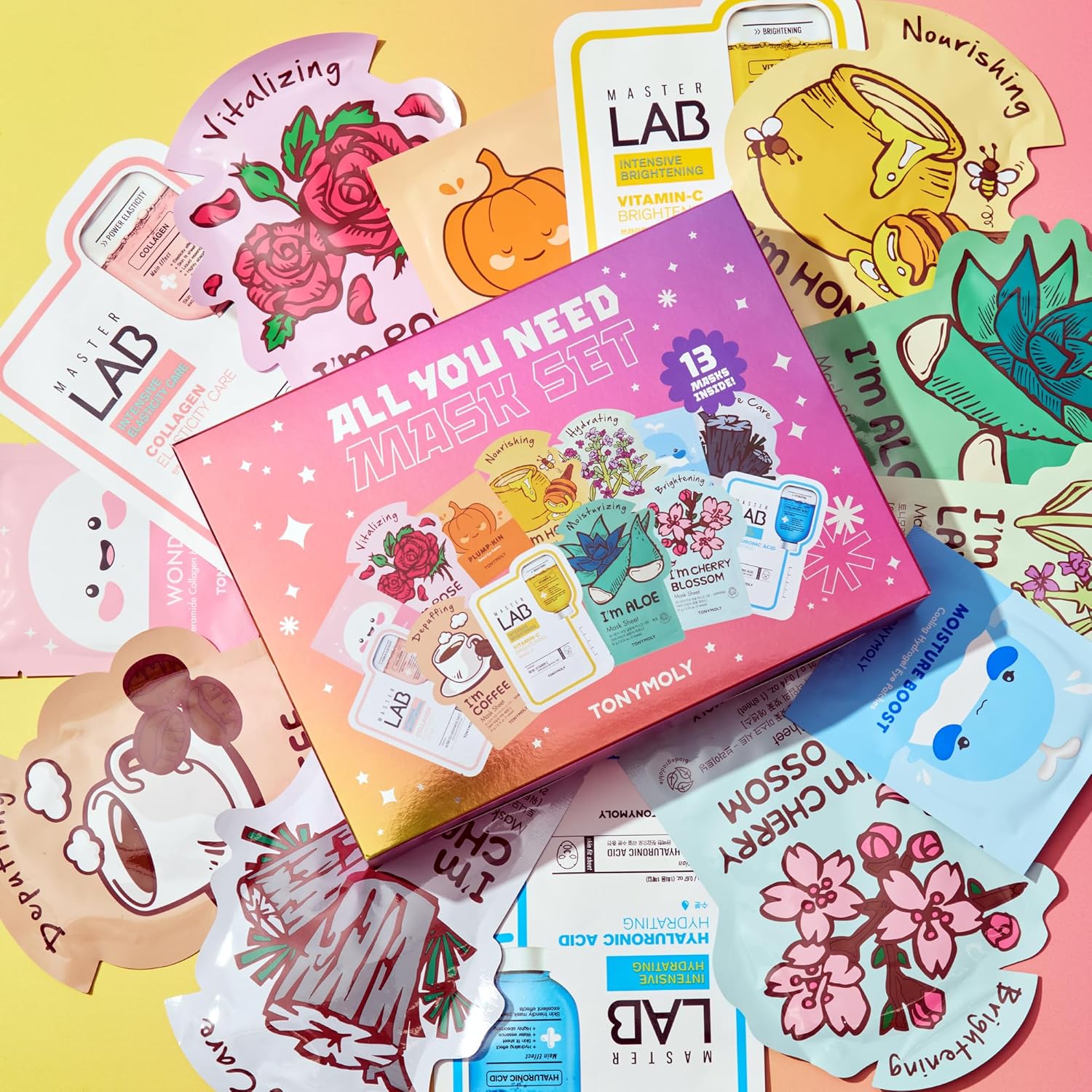 Korea Skincare Face Mask Gift Set for Hydrate Refresh Variety 13 pack for teens 20s
