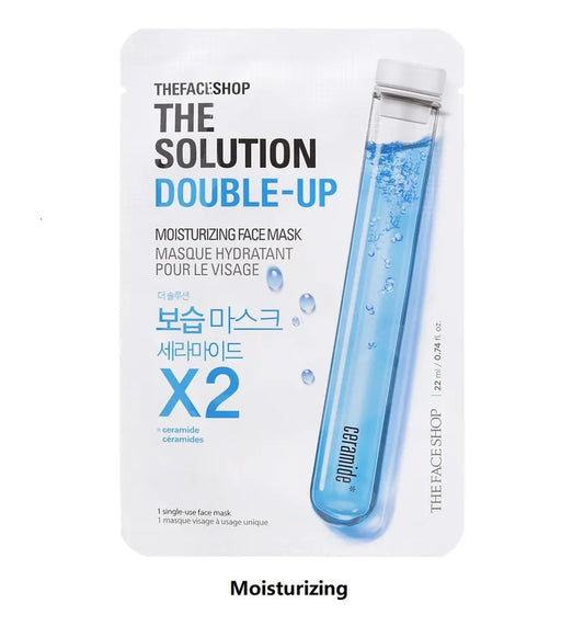 Korea Skincare The Solution Double up Face Mask Sheet Ceramide for Moisturizing Firming 4PC