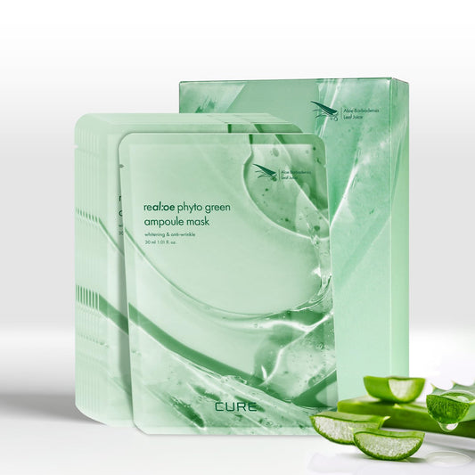 CURE Real Aloe Phyto Green Ampoule Mask 10pcs