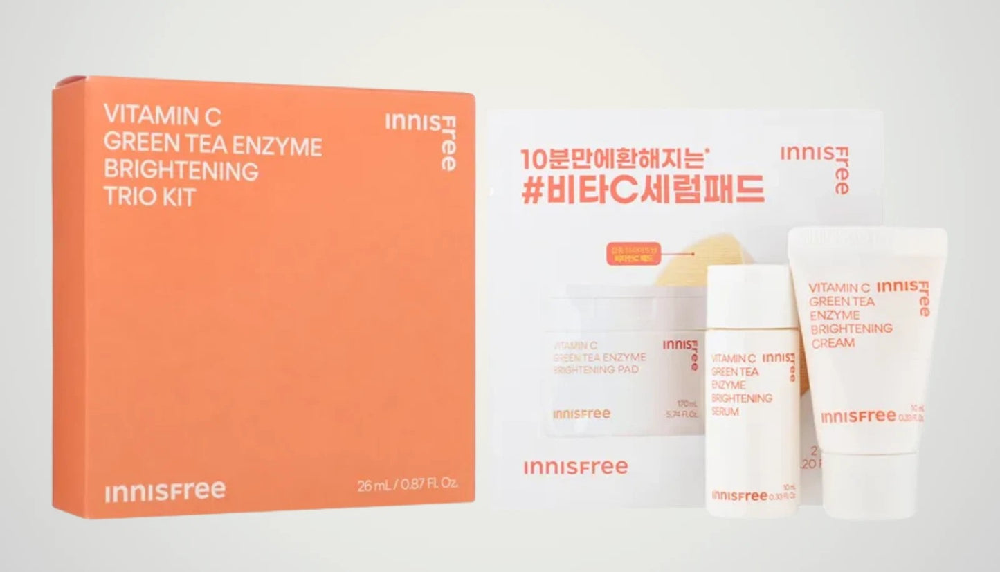 Innisfree Vitamin C Green Tea Enzyme Brightening 3 Sample Travel Gift kit