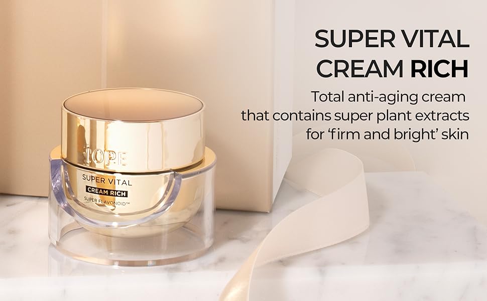Best Korean Skincare for Anti aging over 40s 50s+ Plant extract Super Vital Cream Rich 50ml for Face and Neck